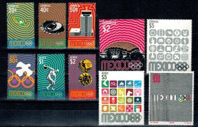 Mexic 1968 - Jocurile Olimpice, serie neuzata