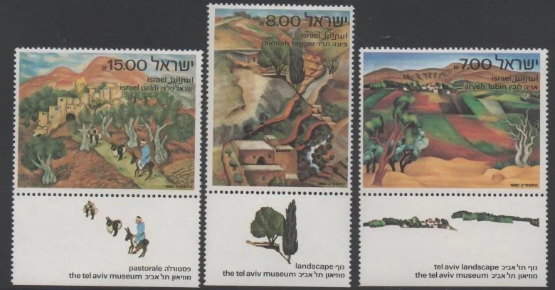 Israel 1982 - Picturi, peisaje, serie neuzata cu tab