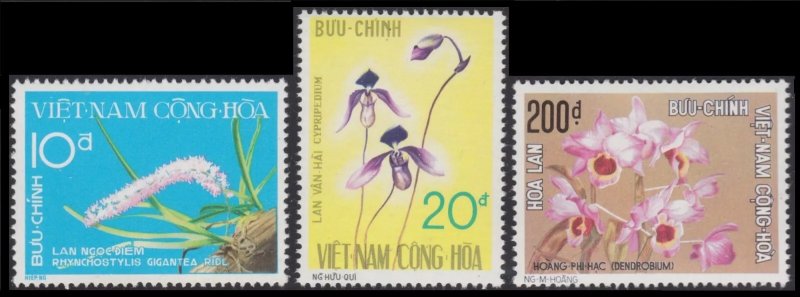 Vietnam Sud 1974 - Flori, orhidee, serie neuzata