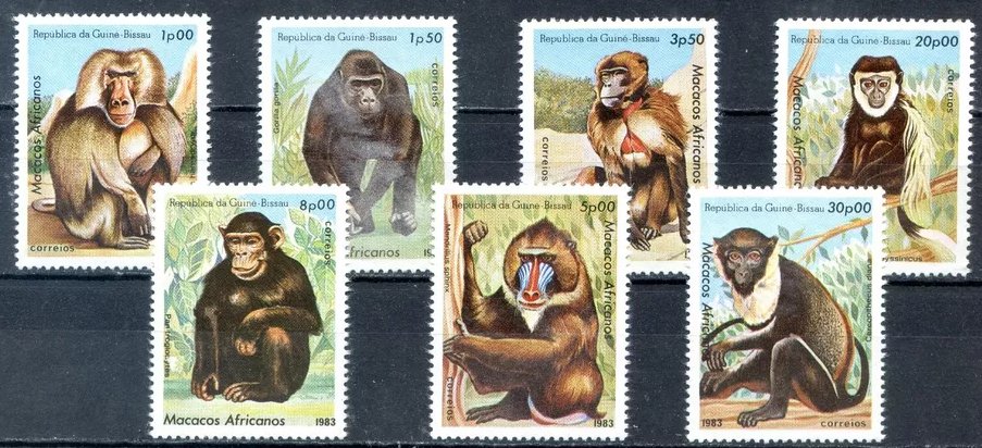 Guinea Bissau 1983 - Fauna, maimute, serie neuzata