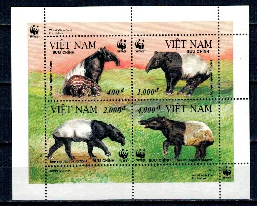 Vietnam 1995 - Fauna WWF, bloc neuzat