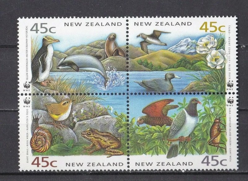 New Zealand 1993 - Fauna WWF, animale, serie neuzata