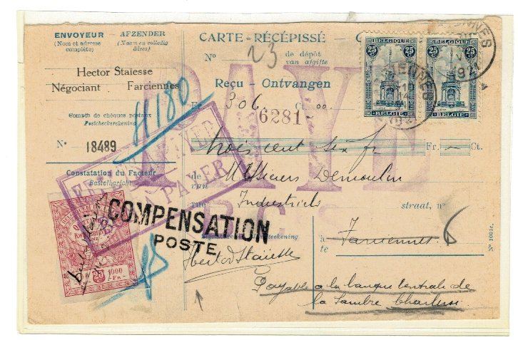 Belgia 1921 - Mandat postal