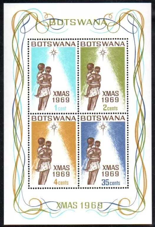 Botswana 1969 - Craciun, bloc neuzat