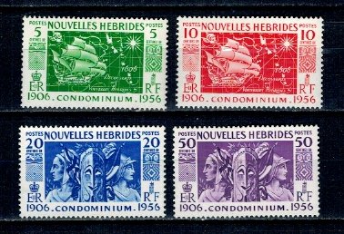 New Hebrides (Fr.) 1956 - Motive locale, vapoare, serie neuzata