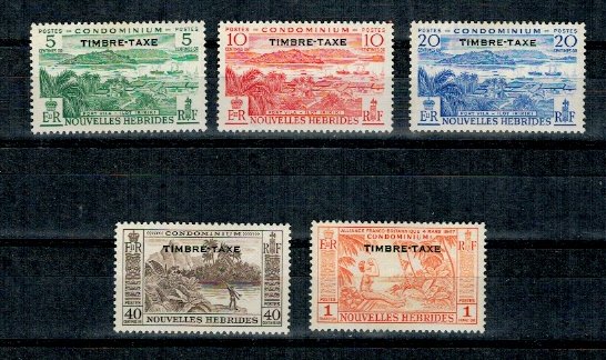 New Hebrides Fr 1957 - Porto, supratipar, serie neuzata