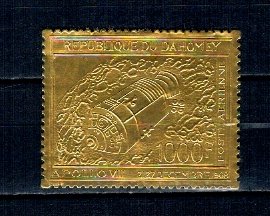 Benin (Dahomey) 1969 - Apollo 8, folio gold, neuzat