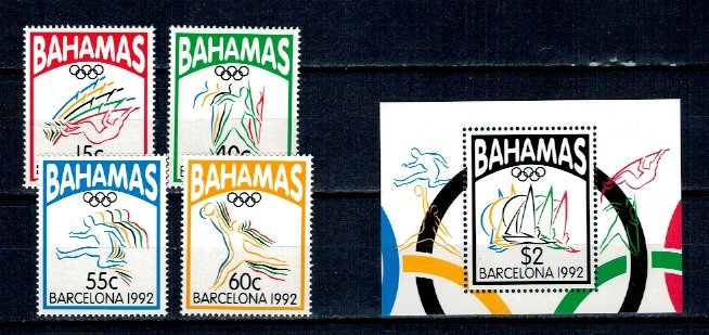 Bahamas 1992 - Jocurile Olimpice, serie+colita neuzata