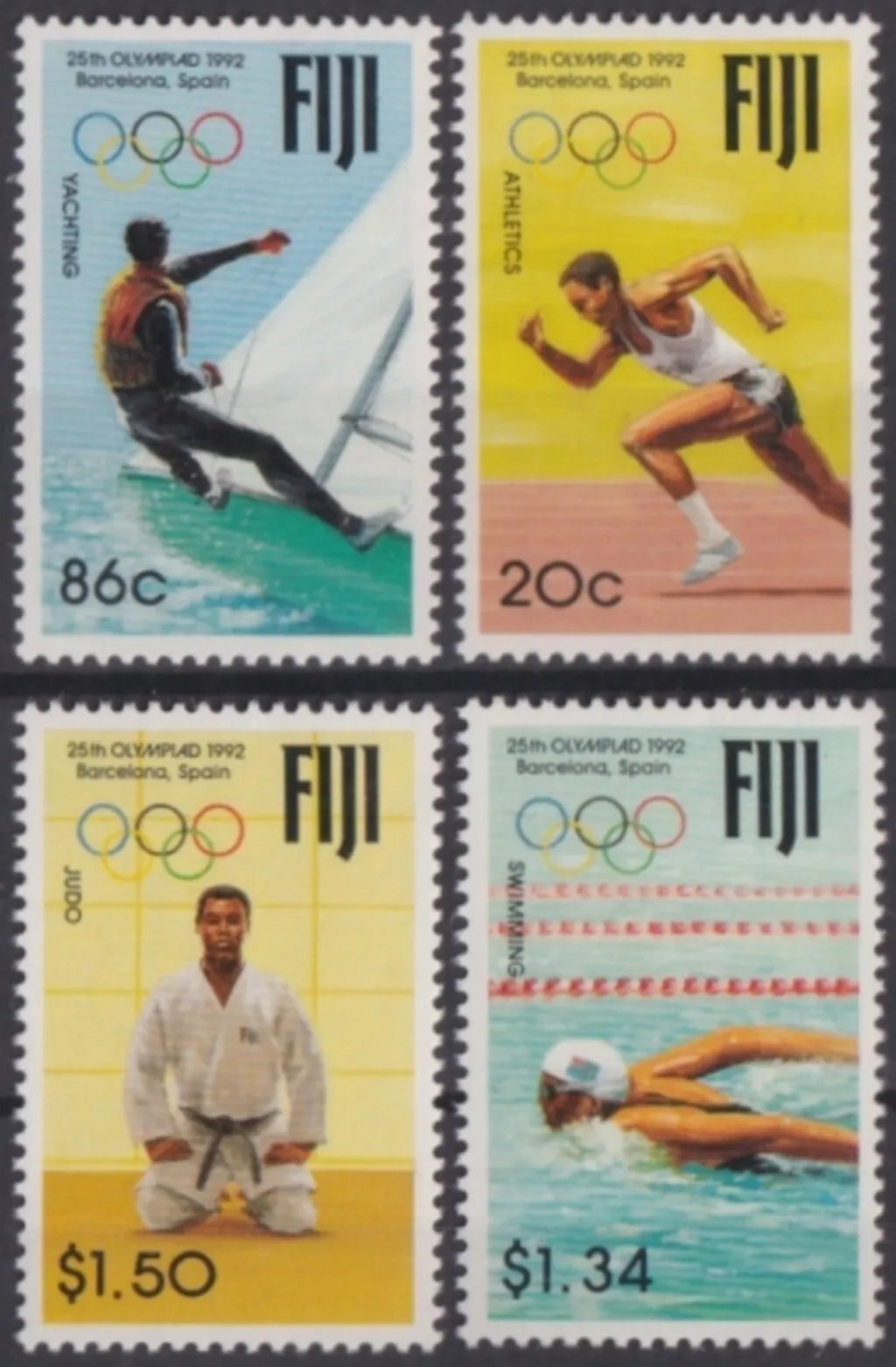 Fiji 1992 - Jocurile Olimpice, sport, serie neuzata