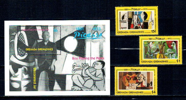 Grenada Grenadines 1993 - Picturi, Picasso, serie+colita neuzata