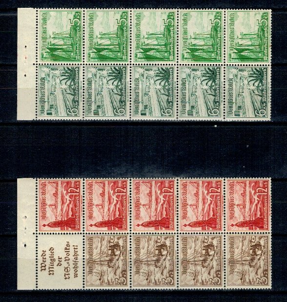 Deutsches Reich 1937 - Winterhilfswerk, vapoare, H-Bl.109-110B n