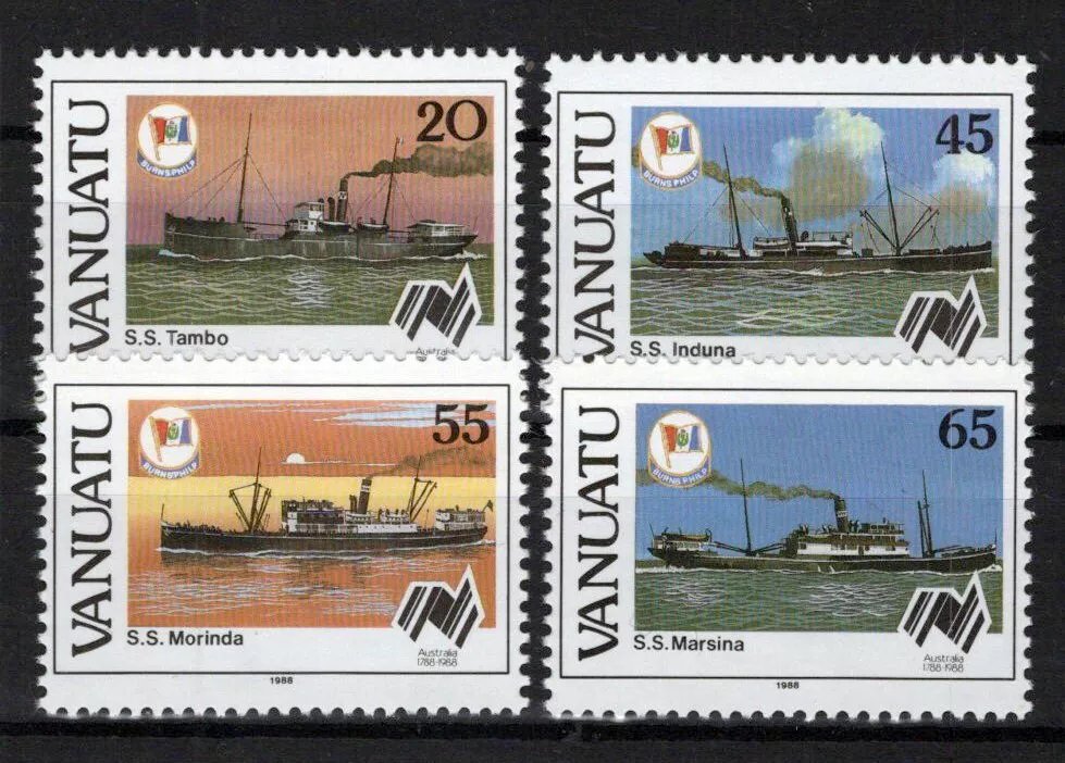 Vanuatu 1988 - Vapoare, serie neuzata