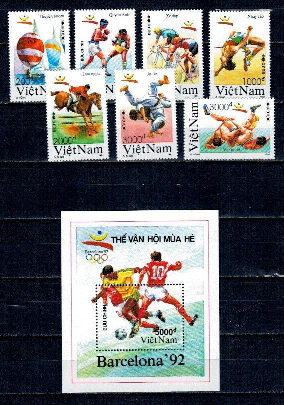 Vietnam 1991 - Jocurile Olimpice, sport, serie+colita neuzata