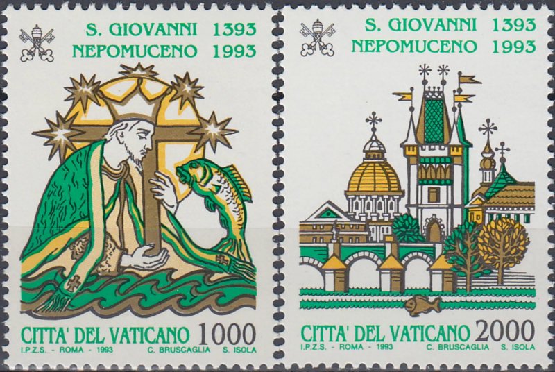 Vatican 1993 - Sf. Ioan Nepomuk, serie neuzata