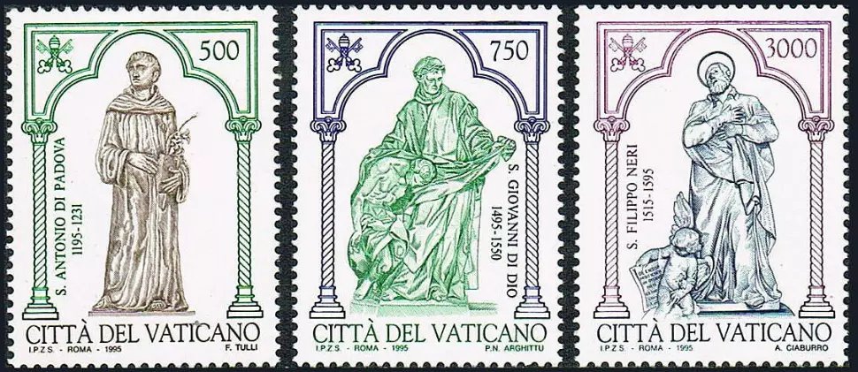 Vatican 1995 - Sf. Anton de Padua, serie neuzata