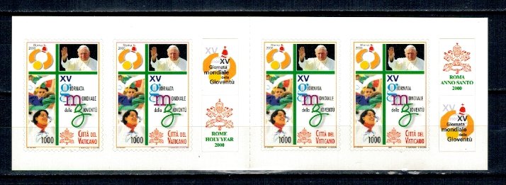 Vatican 2000 - World Youth Day carnet timbre autocolant neuzat