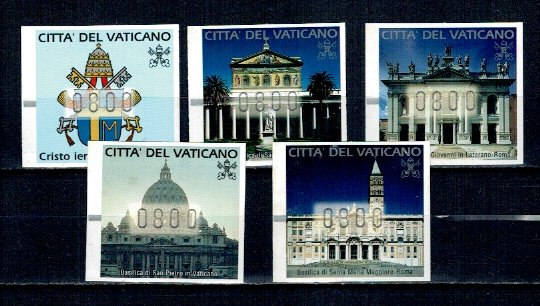 Vatican 2000 - Anul Sfant, cladiri, serie timbre automat n.0800