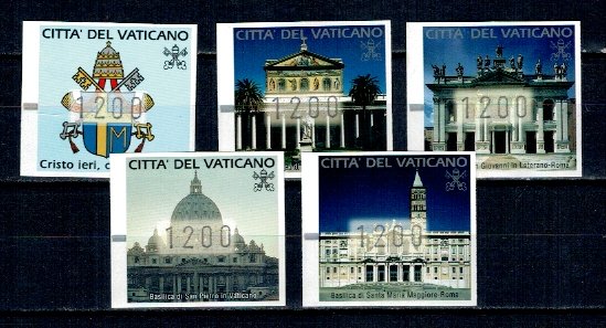 Vatican 2000 - Anul Sfant, cladiri, serie timbre automat n.1200