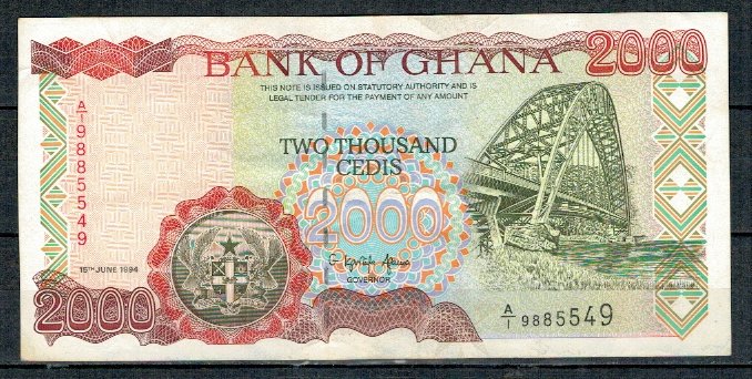 Ghana 1994 - 2000 cedis, circulata