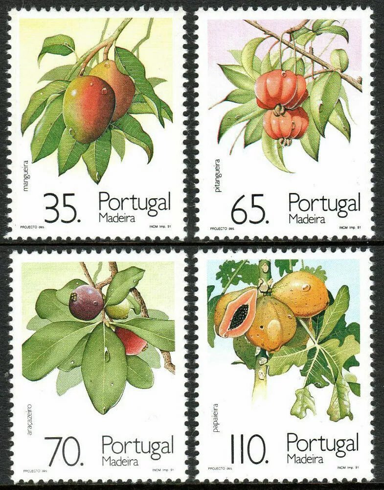 Portugal Madeira 1991 - Plante subtropicale, fructe, serie neuza