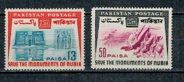 Pakistan 1964 - Monumente Nubia, serie neuzata