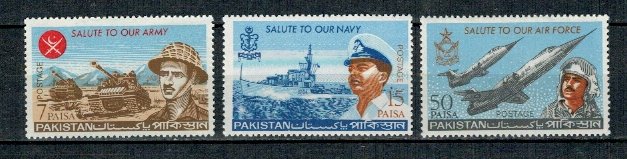 Pakistan 1965 - Armata, marina, aviatia, serie neuzata