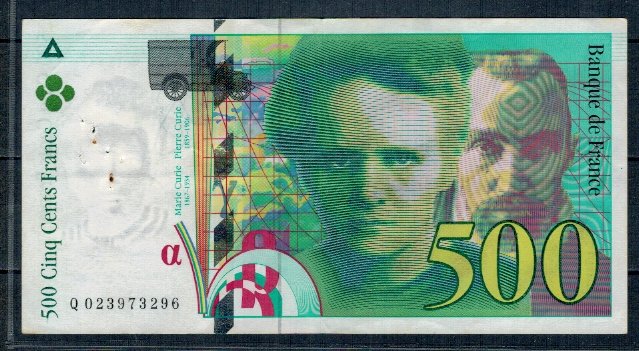 Franta 1994 - 500 francs, Pierre&Marie Curie, circulata