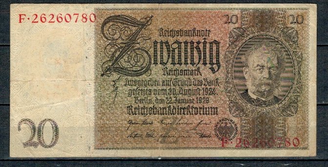 Germania 1929 - 20 Reichsmark, circulata