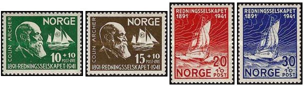 Norvegia 1941 - Norwegian Society Shipwrecked Rescue serie neuza