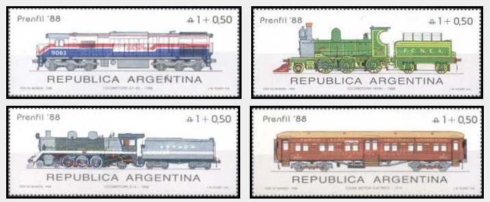 Argentina 1988 - Locomotive, serie neuzata