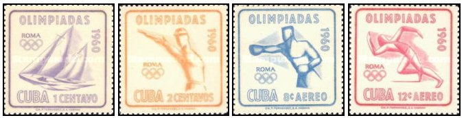 Cuba 1960 - Jocurile Olimpice Roma, serie neuzata