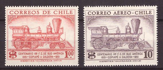 Chile 1951 - Caile ferate, P.A. serie neuzata