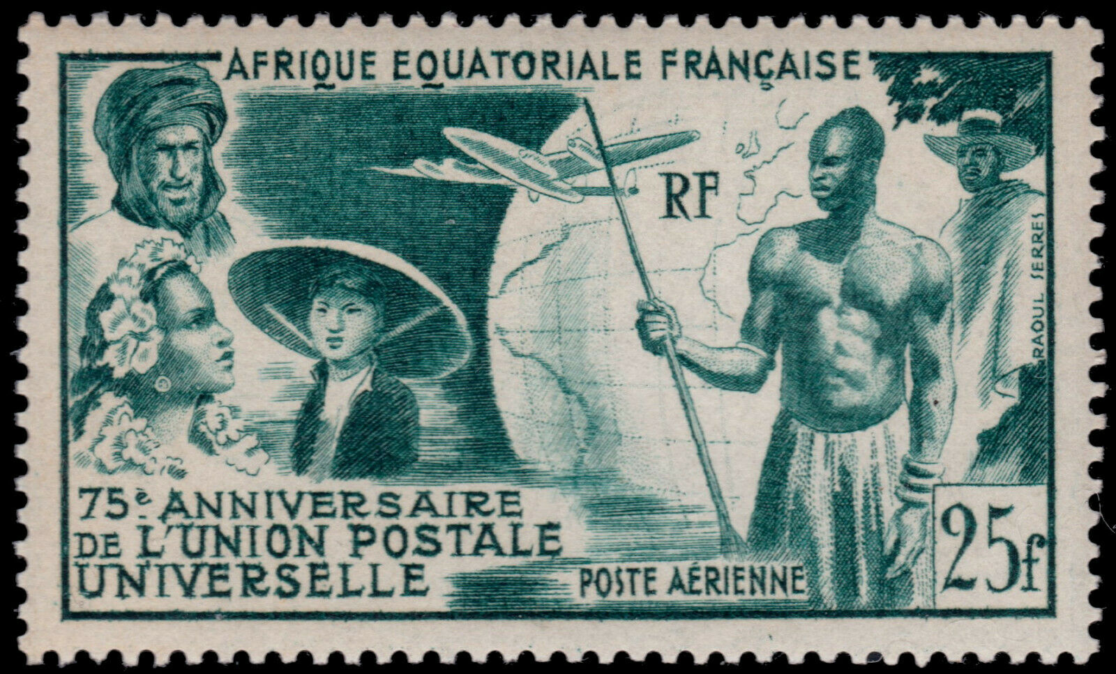 French Equatorial Africa 1949 - UPU, neuzata