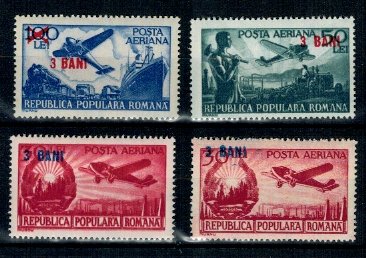 1952 - Posta aeriana, valori mari, supr., serie neuz. cu LP319a