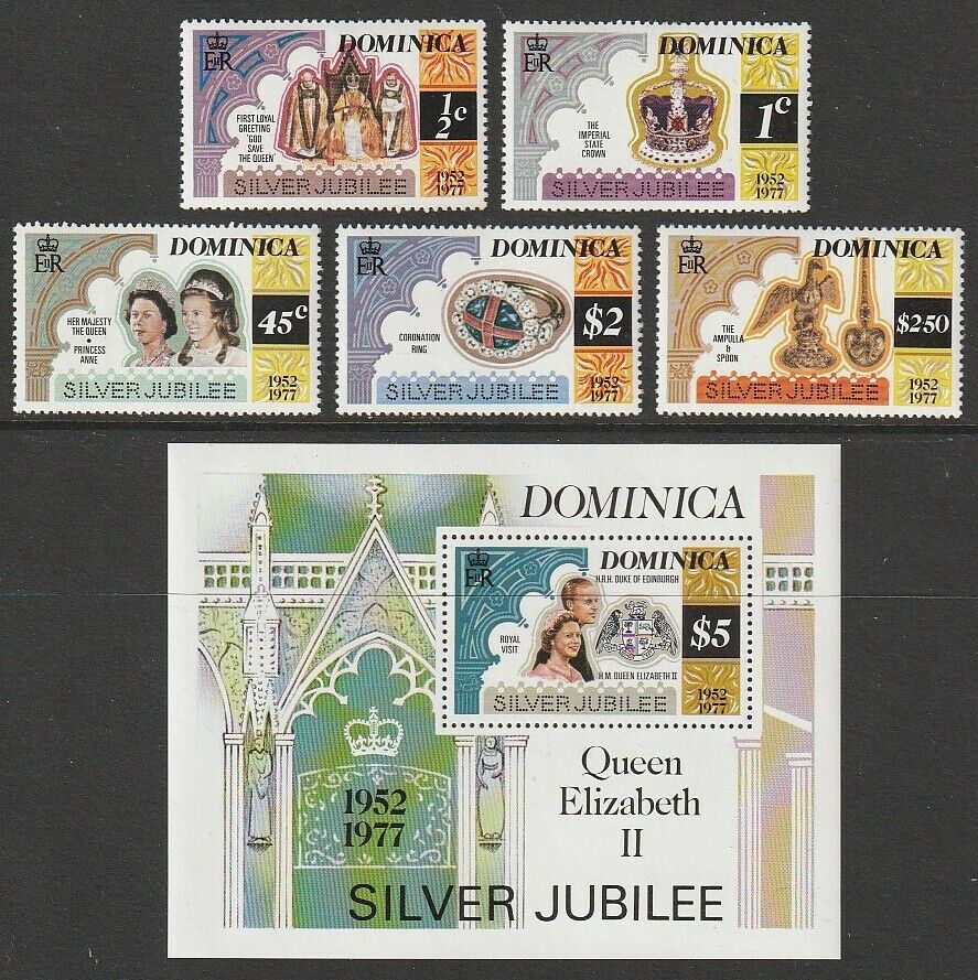 Dominica 1977 - Silver Jubilee, serie+colita neuzata