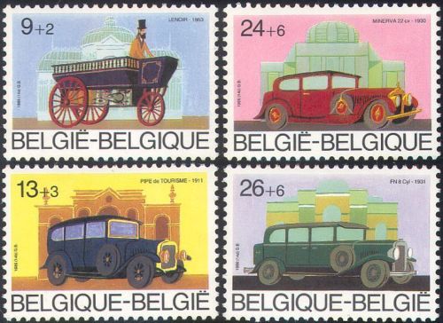 Belgia 1986 - Vehicule de epoca, masini, serie neuzata