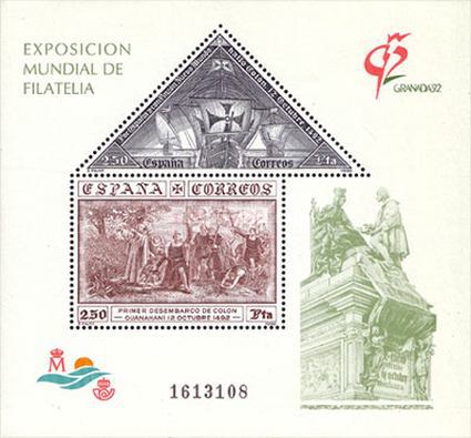 Spania 1992 - Expo Granada, Columb, colita neuzata