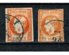 1868 - Carol I cu favoriti, 2bani portocaliu, 2buc nuante diferi